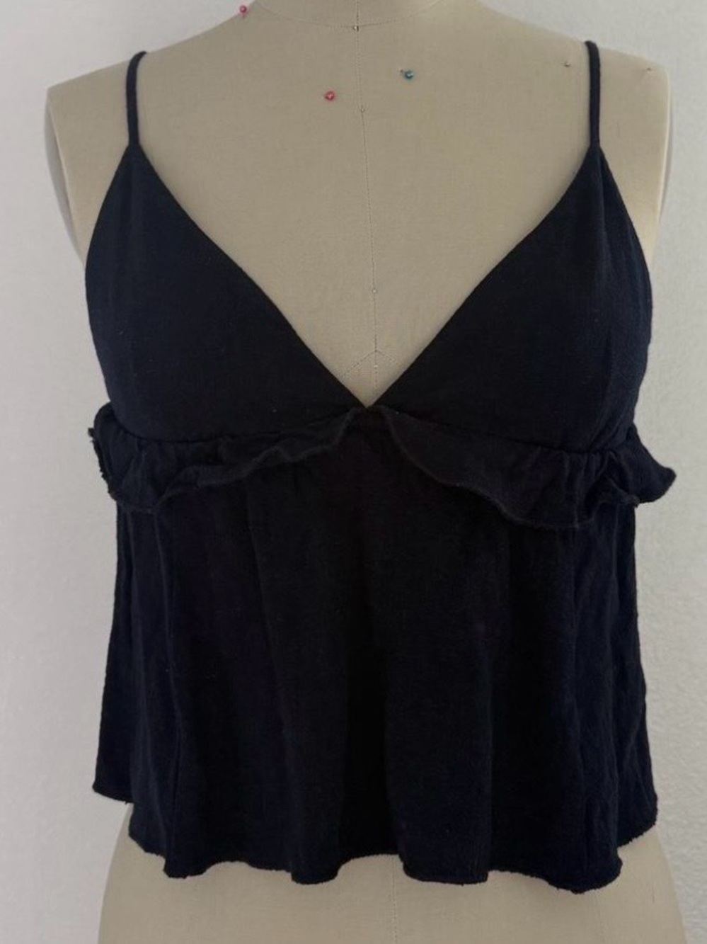 Garage Navy Ruffle Babydoll Top - Picture 1 of 3